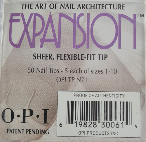 OPI NAIL TIPS - EXPANSION NATURAL -Full fluted well - Assorted 50 tips
